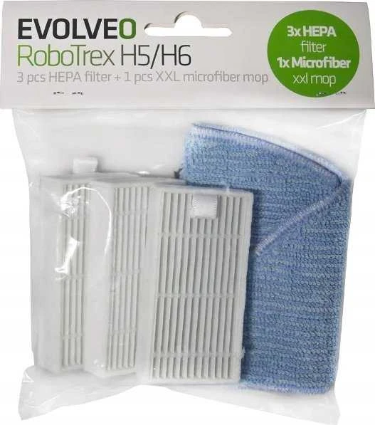 EVOLVEO RoboTrex H5, H6, priedai (3 vnt HEPA filtras + 1 vnt XXL mikropluošto šluostė)