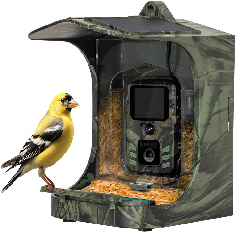 „Evolveo StrongVision BirdFeeder“ išmanioji paukščių lesyklėlė su kamera ir saulės baterija