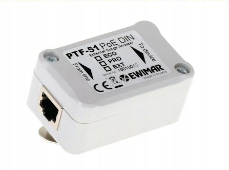 Ewimar PTF-51-PRO/POE/DIN LAN/Ethernet apsauga nuo viršįtampių, montuojama ant DIN bėgelio