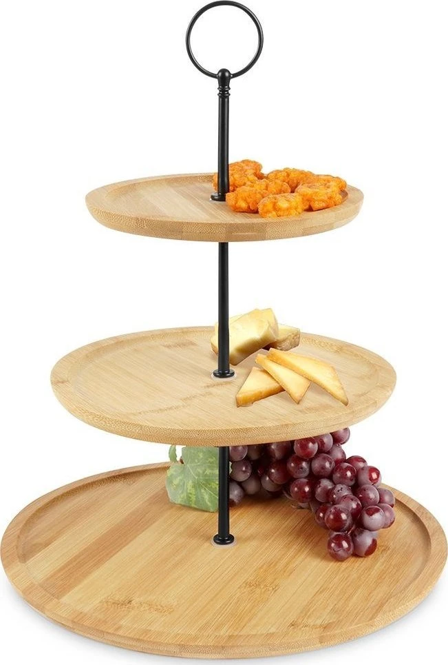 Excellent Houseware Bambuko lėkštė, 3 pakopų, 35 cm