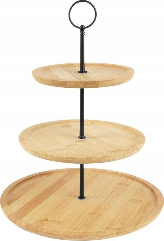 Excellent Houseware Bambuko lėkštė, 3 pakopų, 35 cm