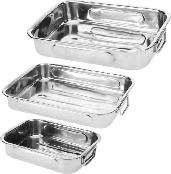 Excellent Houseware Kepimo indas plieninė stačiakampio formos 3 vnt.