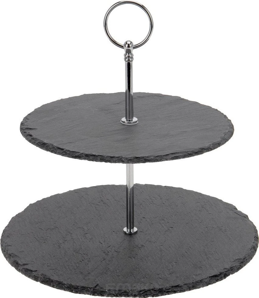 Excellent Houseware Akmens serviravimo lėkštė 2 aukštų 23 cm
