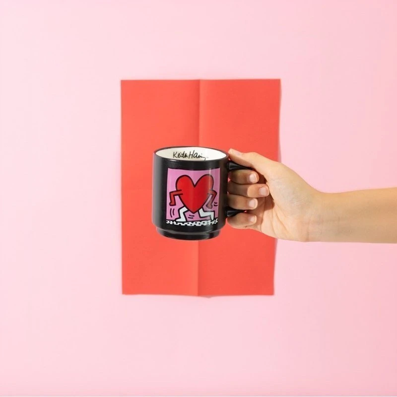 Excellent Houseware Other Brand Keith Haring - Set of 4 ceramic mugs with stand 300 ml