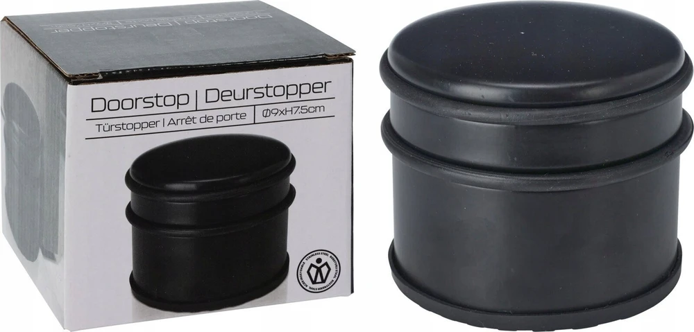 Excellent Houseware Stoperis durims, juodas, 9 cm
