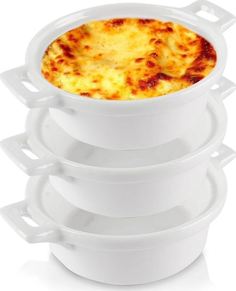 Excellent Houseware Porceliano kepimo indai 130 ml 3 vnt.