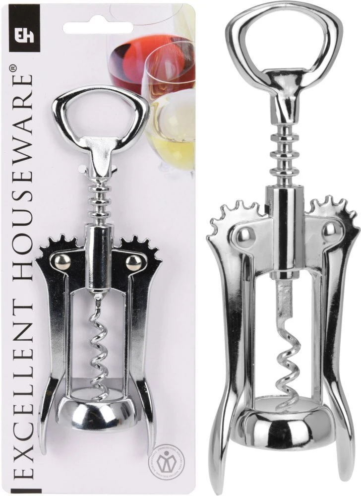 Excellent Houseware Plieninis vyno butelių atidarytuvas 17 cm - praktiškas ir patogus