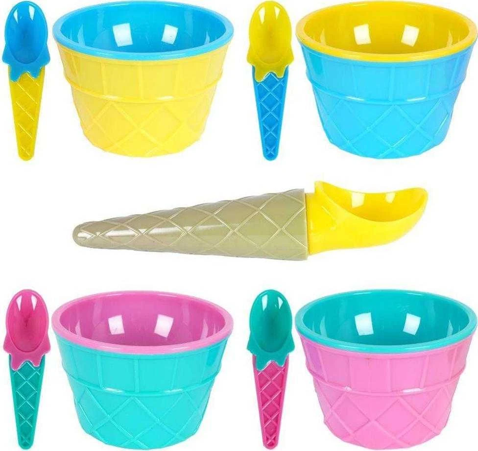 Excellent Houseware Puikūs namų apyvokos reikmenų puodeliai, ledų puodeliai, šaukštai, gałkownica komlektas, 9 dalys