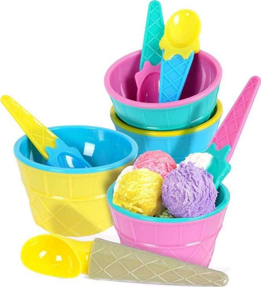 Excellent Houseware Puikūs namų apyvokos reikmenų puodeliai, ledų puodeliai, šaukštai, gałkownica komlektas, 9 dalys