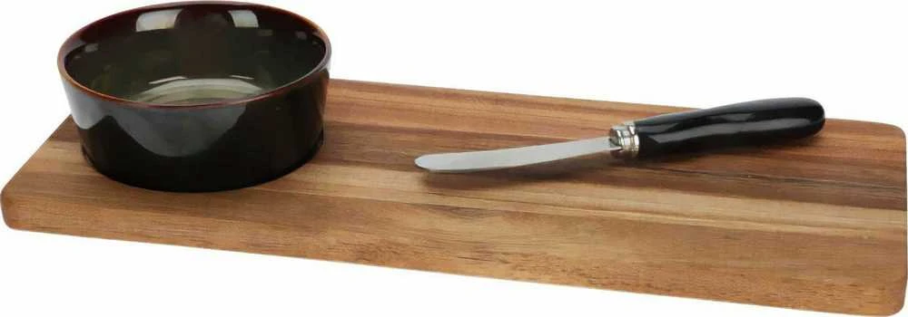 Excellent Houseware Patiekimo lenta užkandžiams, su dubeniu ir peiliu.