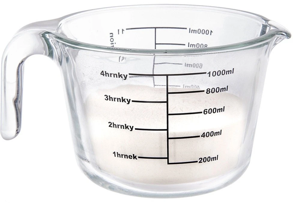 Virtuvinės svarstyklės Excellent Houseware Orion Maatbeker stiklinis 1 l - Matavimo indas