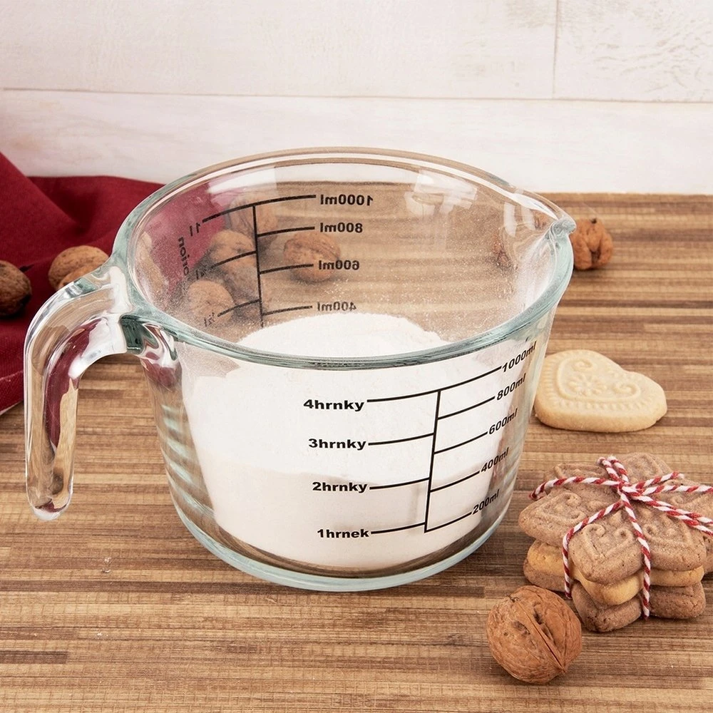 Virtuvinės svarstyklės Excellent Houseware Orion Maatbeker stiklinis 1 l - Matavimo indas