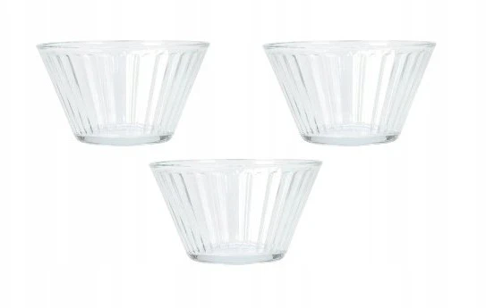 Excellent Houseware Stikliniai dubenėliai 3 vnt. 11,5 cm, 270 ml