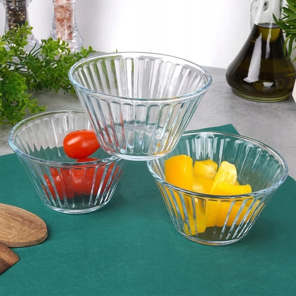 Excellent Houseware Stikliniai dubenėliai 3 vnt. 11,5 cm, 270 ml