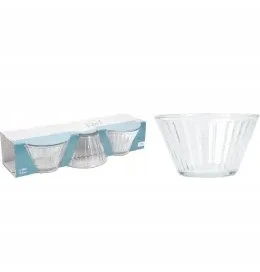 Excellent Houseware Stikliniai dubenėliai 3 vnt. 11,5 cm, 270 ml
