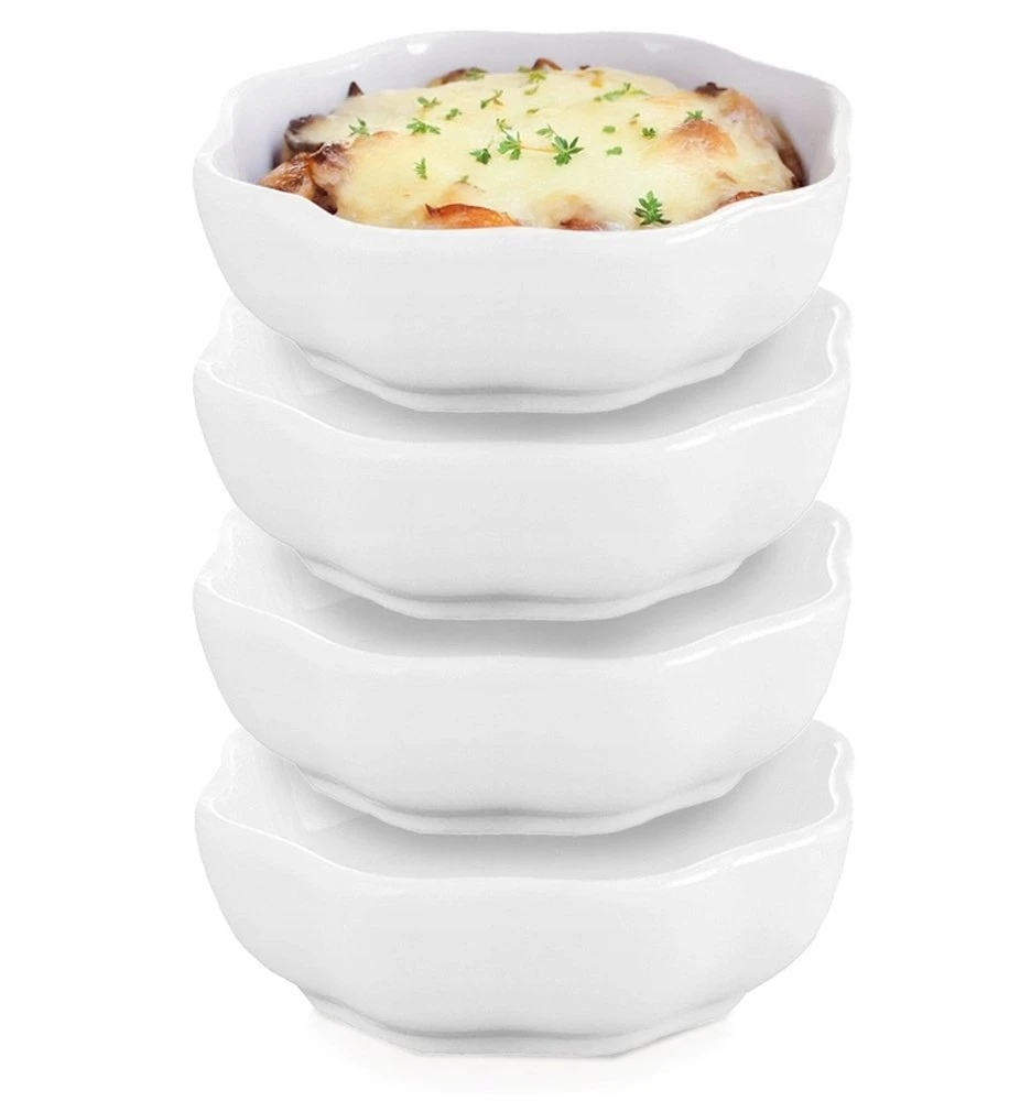 Excellent Houseware Snackkom porcelianinės lėkštutės 4 vnt, 50 ml, baltos