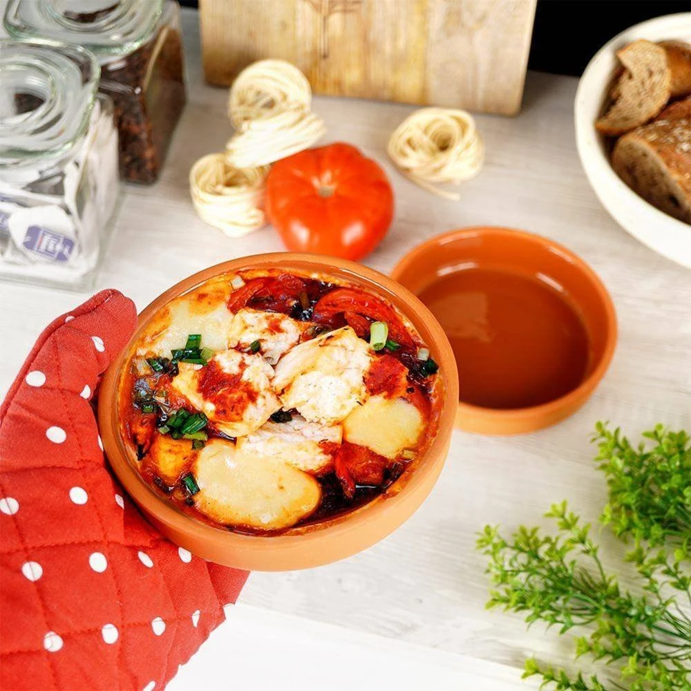 Excellent Houseware Keraminės formelės, 2 vnt., Ø15,5 cm, sudedamos, emaliuotas dugnas, tinka naudoti mikrobangų krosnelėje