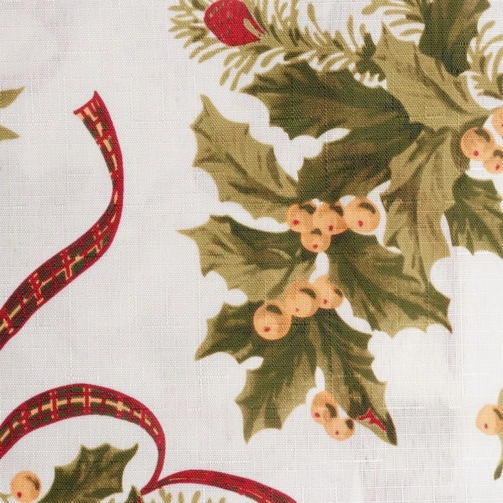 Excellent Houseware Kalėdinė staltiesė 180x130 cm kreminė su raštais