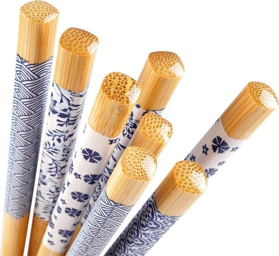 Excellent Houseware Bambukiniai suši lazdeles 24 cm, 8 vnt. dekoruotų