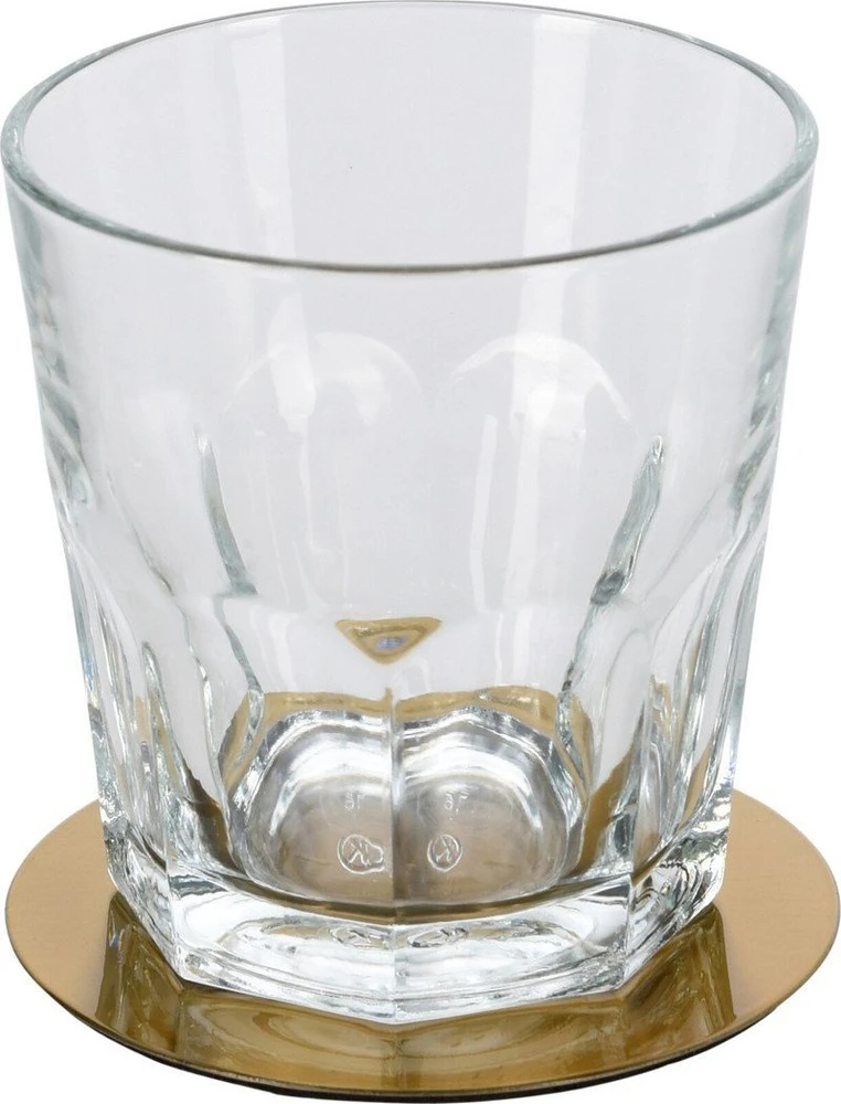 Excellent Houseware Padėkliukai puodeliams plieninė su stovu auksinė 10 cm 6 vnt.