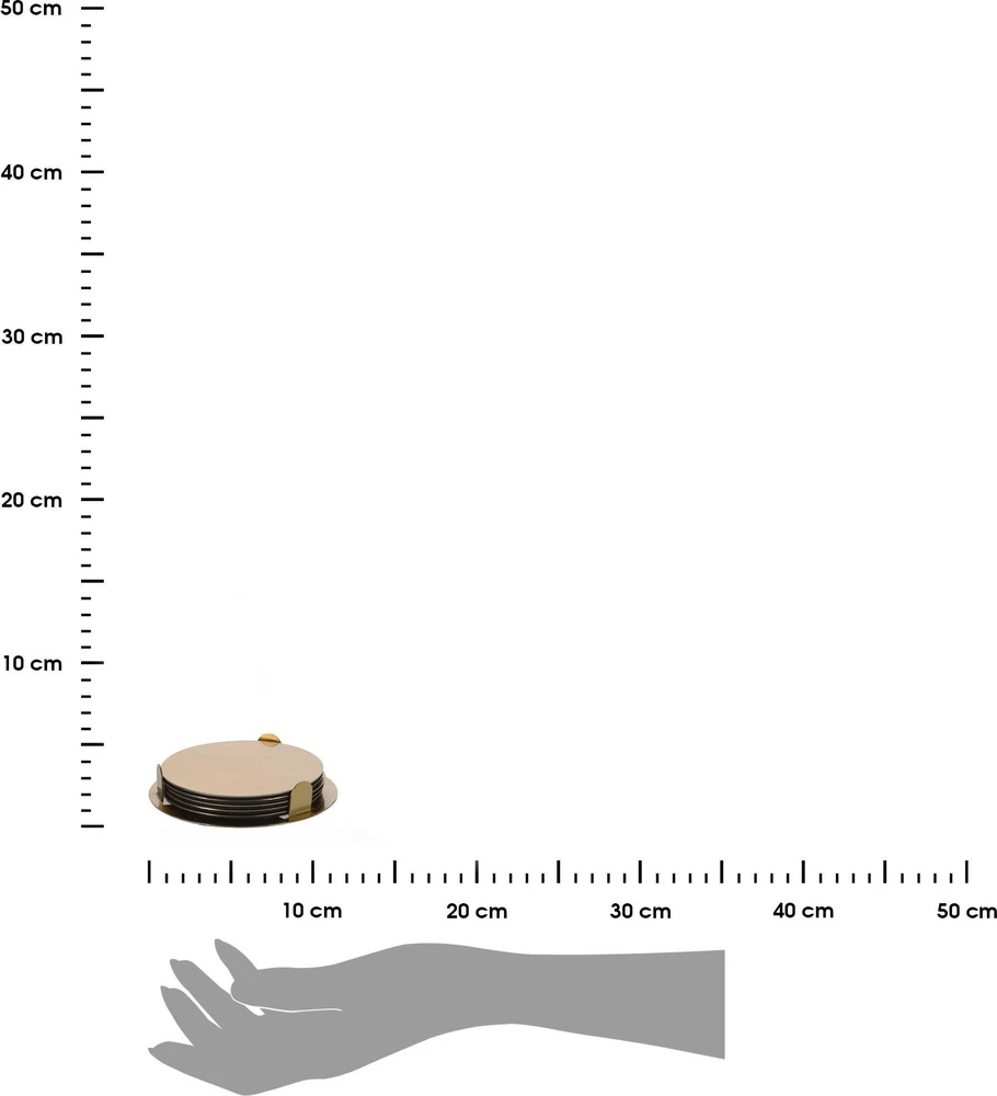 Excellent Houseware Padėkliukai puodeliams plieninė su stovu auksinė 10 cm 6 vnt.