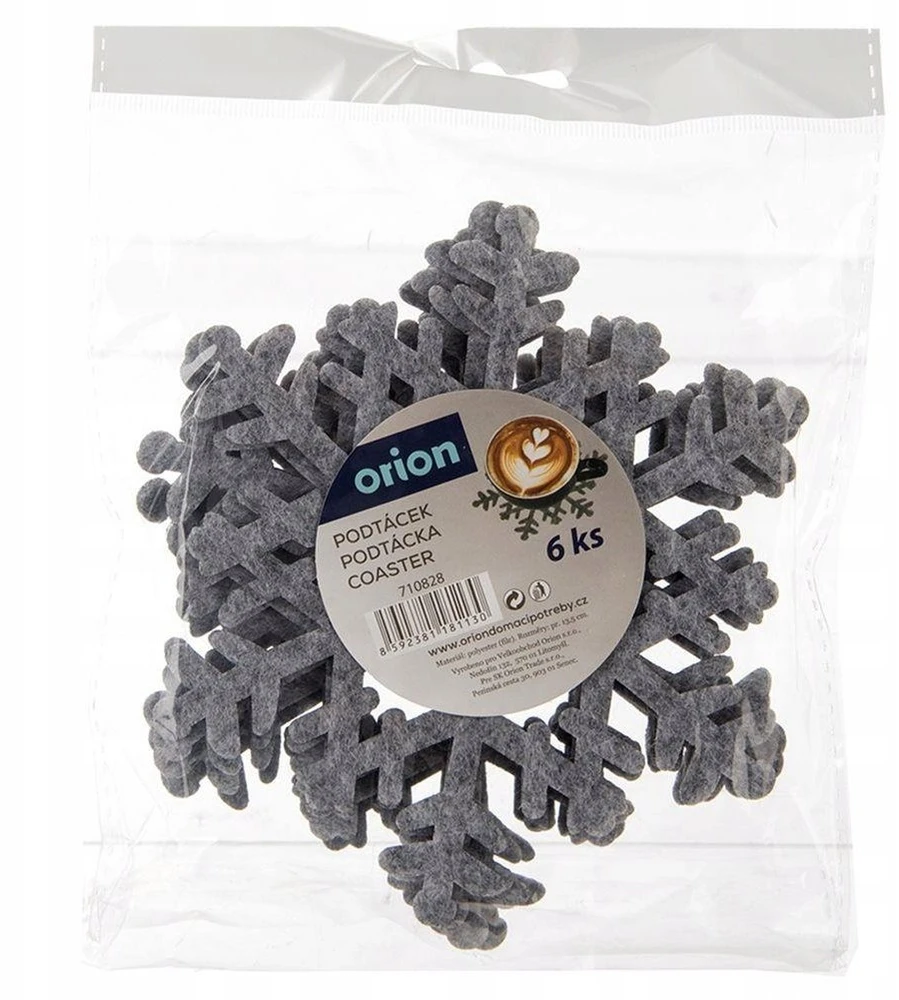 Excellent Houseware Orion veltiniai padėkliukai puodeliams 6 vnt. pilki 13,5 cm