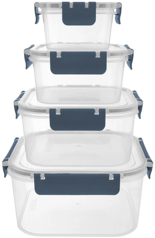 Excellent Houseware Orion Maisto talpyklų rinkinys 4 vnt. Skaidrios, su dangčiais