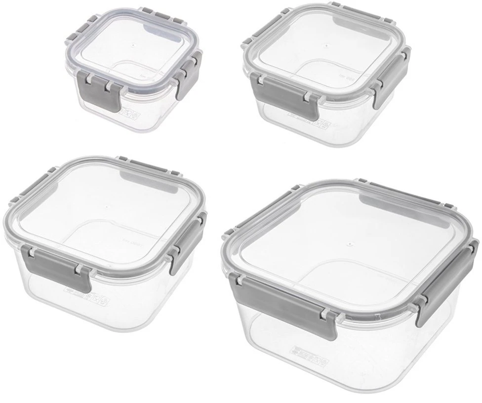 Excellent Houseware Orion Maisto talpyklų rinkinys 4 vnt. Skaidrios, su dangčiais