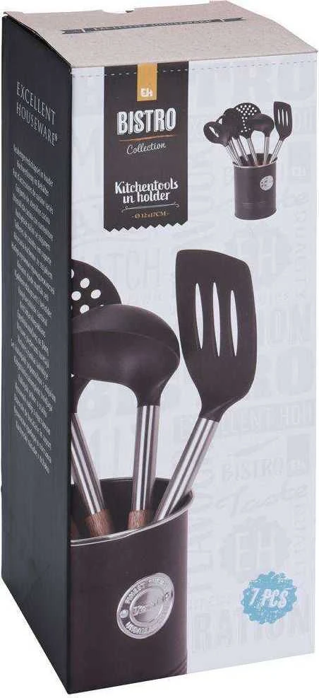 Excellent Houseware Virtuvės reikmenų rinkinys su stovu 7 vnt.
