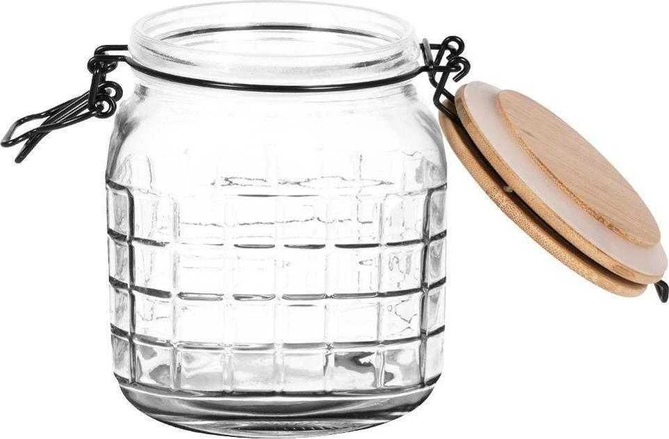 Excellent Houseware Stiklainiai su užspaudžiamais dangteliais stiklinis 1,1 l