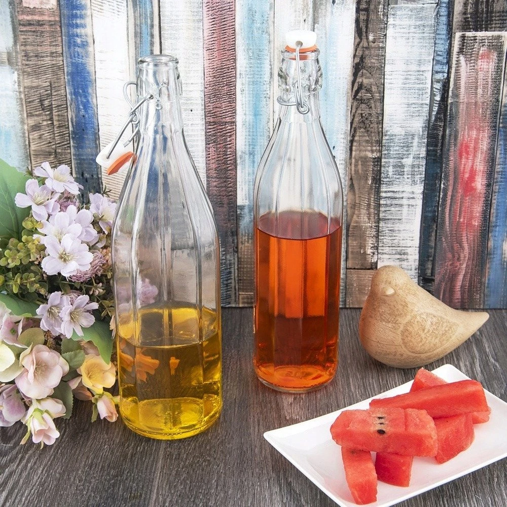 Excellent Houseware Orion Buteliukas stiklena 1 L su klipsem