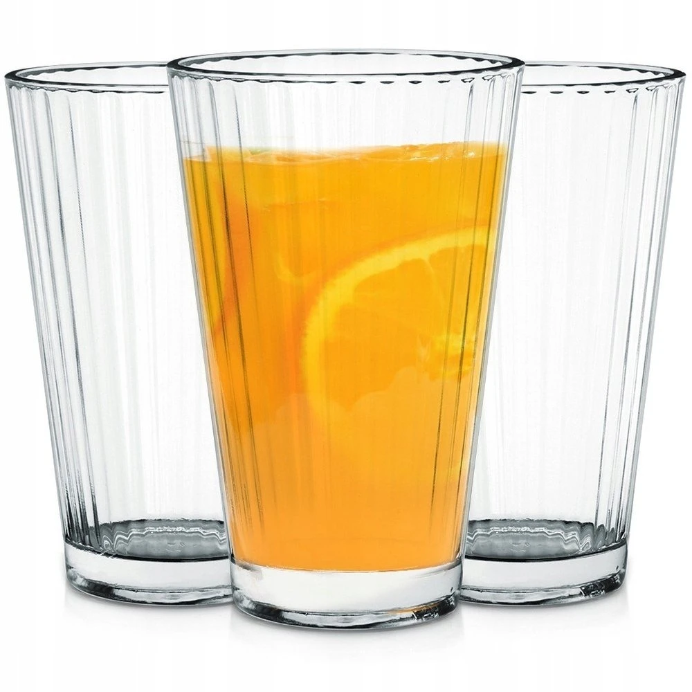 Excellent Houseware Stiklinės 220 ml 3 vnt. - Klasikinės, skaidrus stiklas