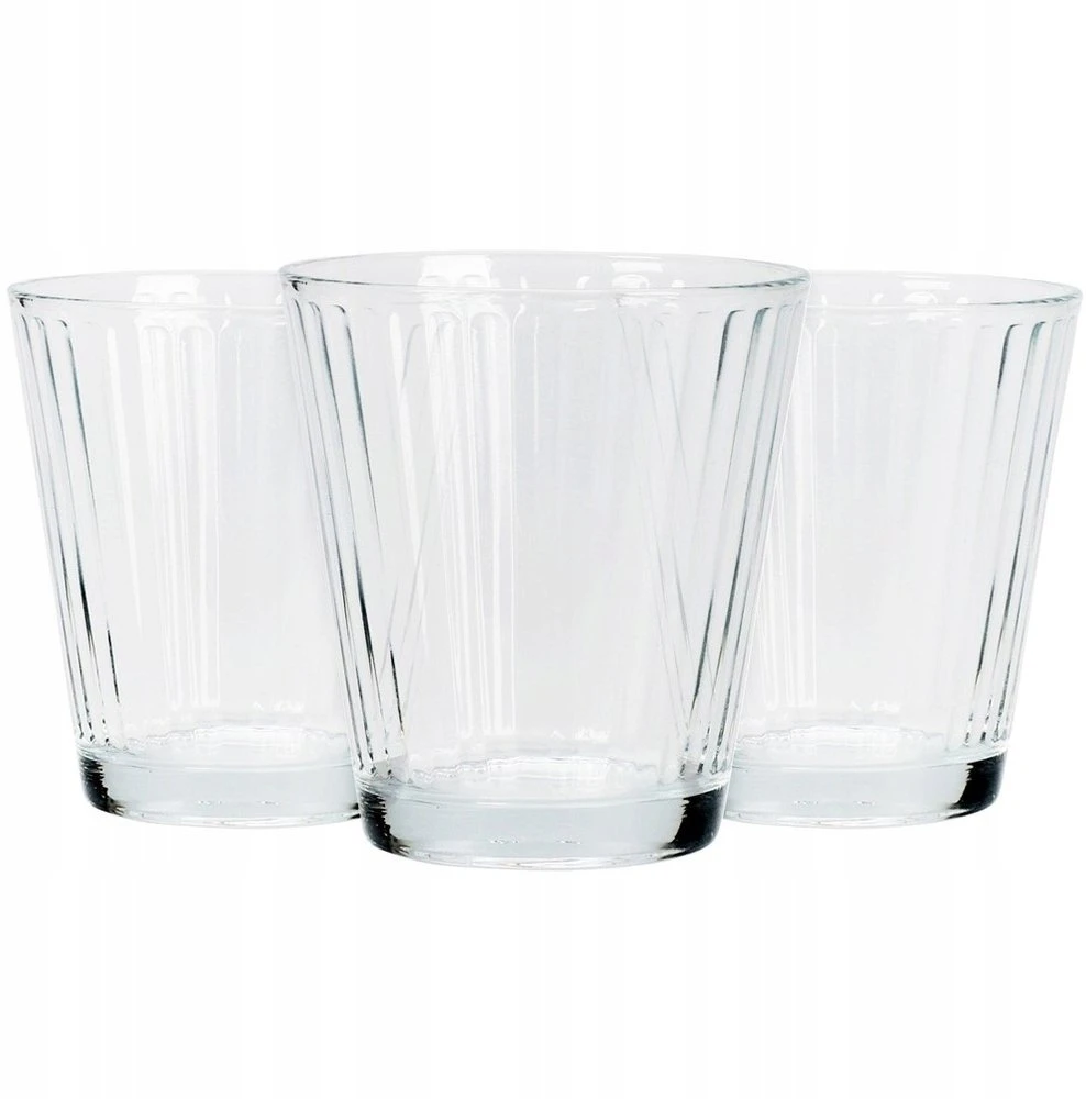 Excellent Houseware Stiklinės 220 ml 3 vnt. - Klasikinės, skaidrus stiklas