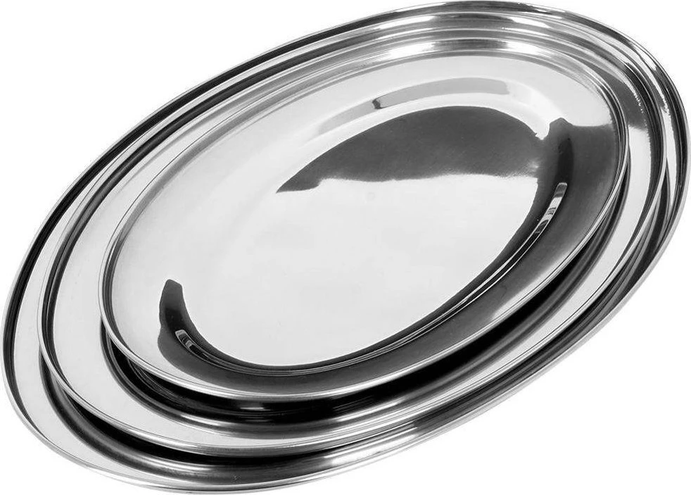 Excellent Houseware Plieninė serviravimo lėkštė ovali 3 vnt. - 44.5x29 cm, 40x27 cm, 34x21.5 cm