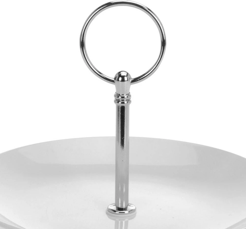 Excellent Houseware Porcelianinė serviravimo lėkštė 2 aukštų 21 cm