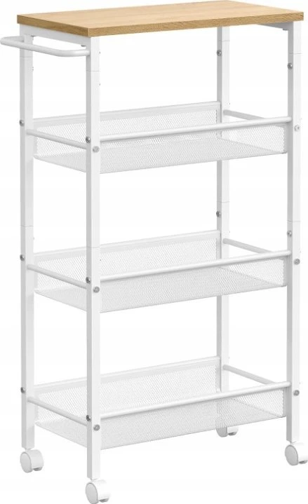 VASAGLE siauras virtuvinis vežimėlis su 4 lygiais, plieno rėmas, 13x45,4x77 cm, LRC032B01V1