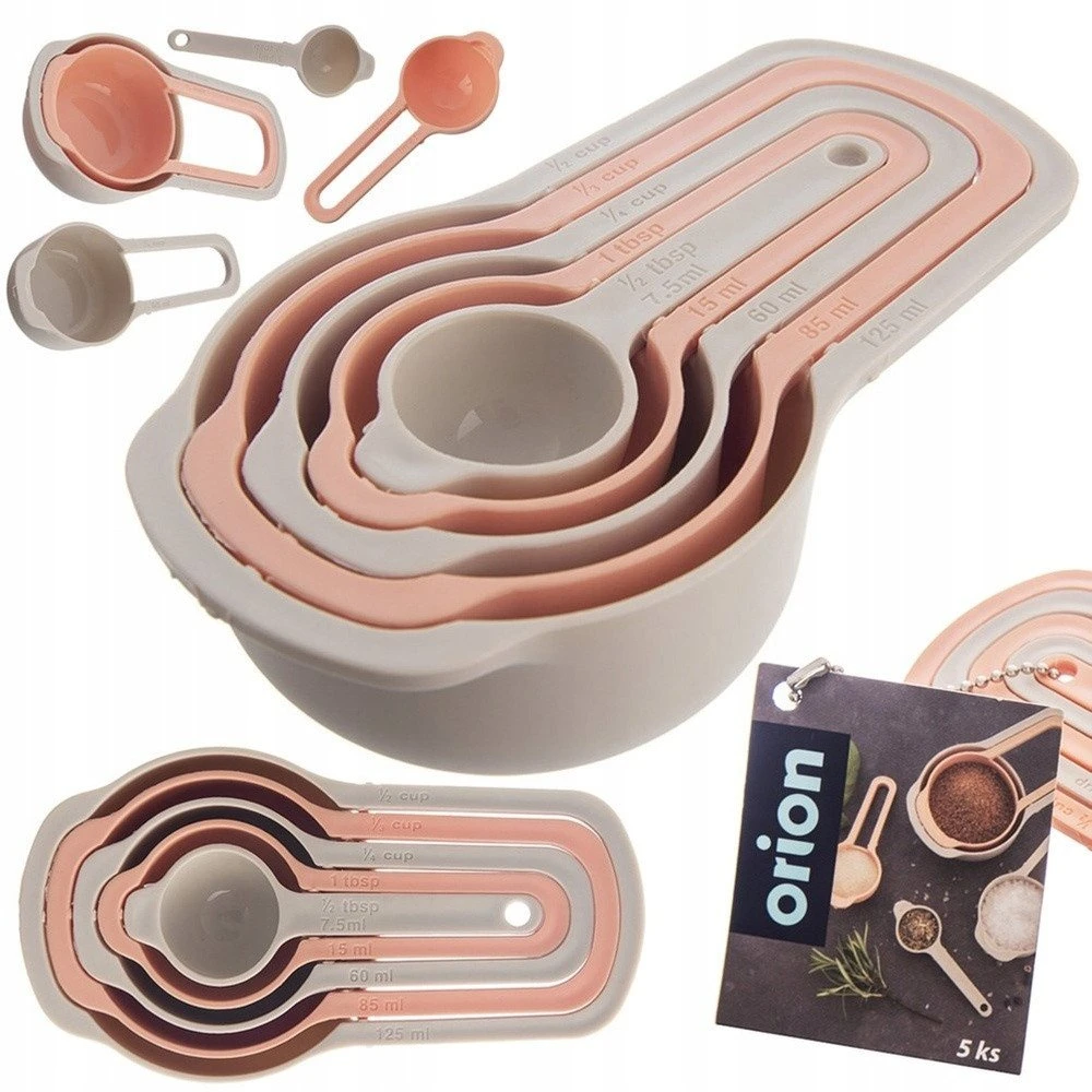 Excellent Houseware Orion virtuvės matavimo puodeliai 5 vnt. – 125 ml, 85 ml, 60 ml, 15 ml, 7.5 ml