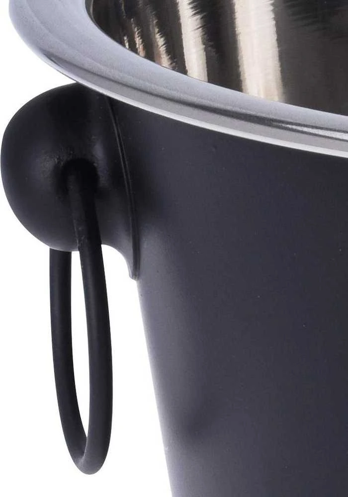 Excellent Houseware Juoda plieno kibiras ledui, butelis šampano, vynas, spiritas ledui