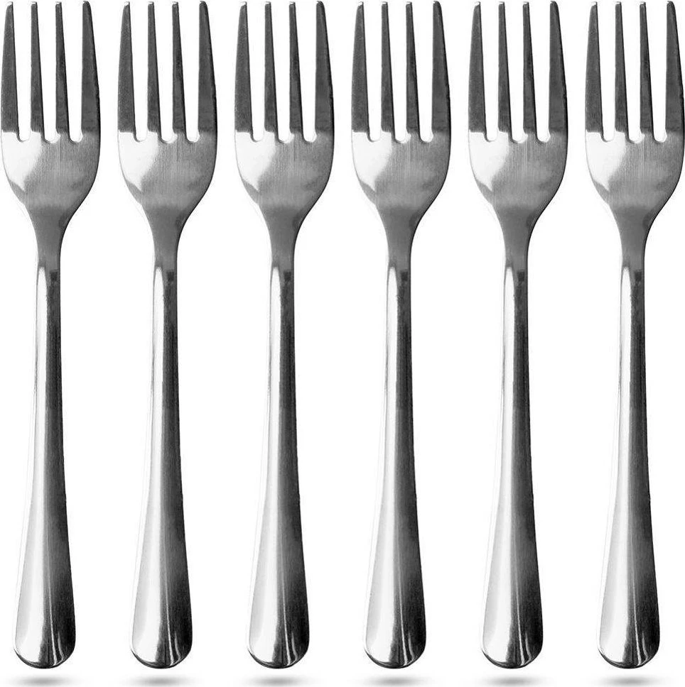 Excellent Houseware Plieninės desertinės šakutės 6 vnt. - Naudojamos, lengvai valomos