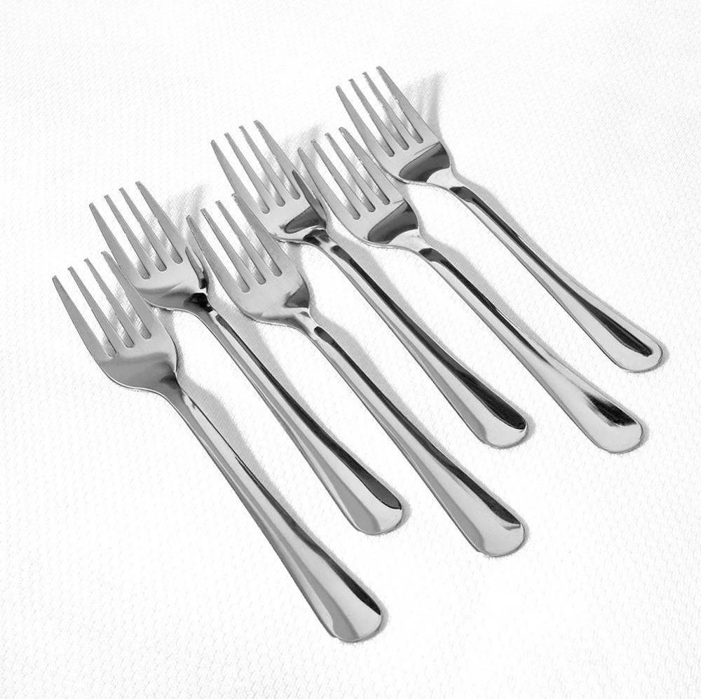 Excellent Houseware Plieninės desertinės šakutės 6 vnt. - Naudojamos, lengvai valomos