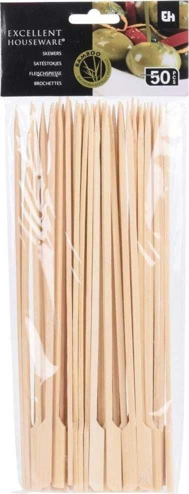 Excellent Houseware Mediniai dantų krapštukai bambukiniai iešmeliai užkandžiams užkandžių iešmeliai 25 cm 50 vnt