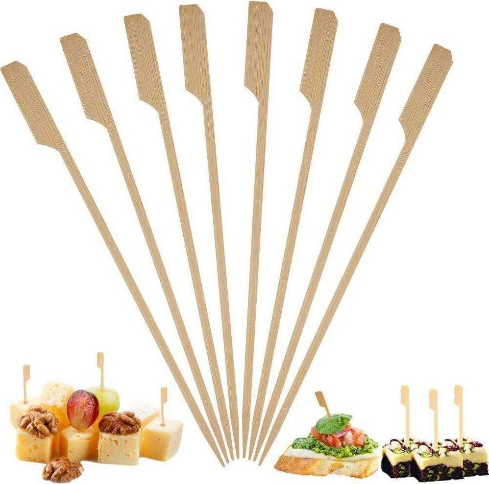 Excellent Houseware Mediniai dantų krapštukai bambukiniai iešmeliai užkandžiams užkandžių iešmeliai 25 cm 50 vnt