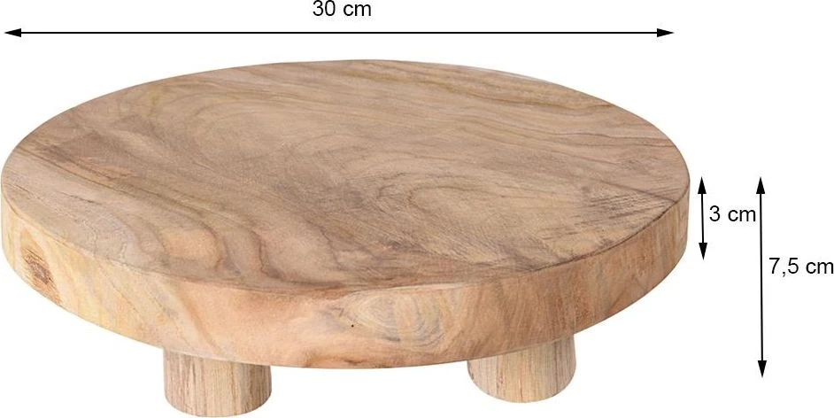Excellent Housware Home Styling Collection Serviravimo lenta medinė 30 cm su kojomis
