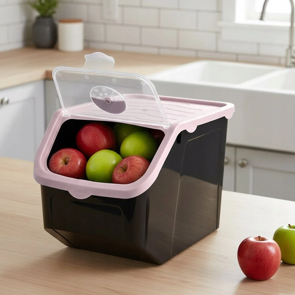 Excellent Houseware Indas daržovėms ir vaisiams juodas 12 l