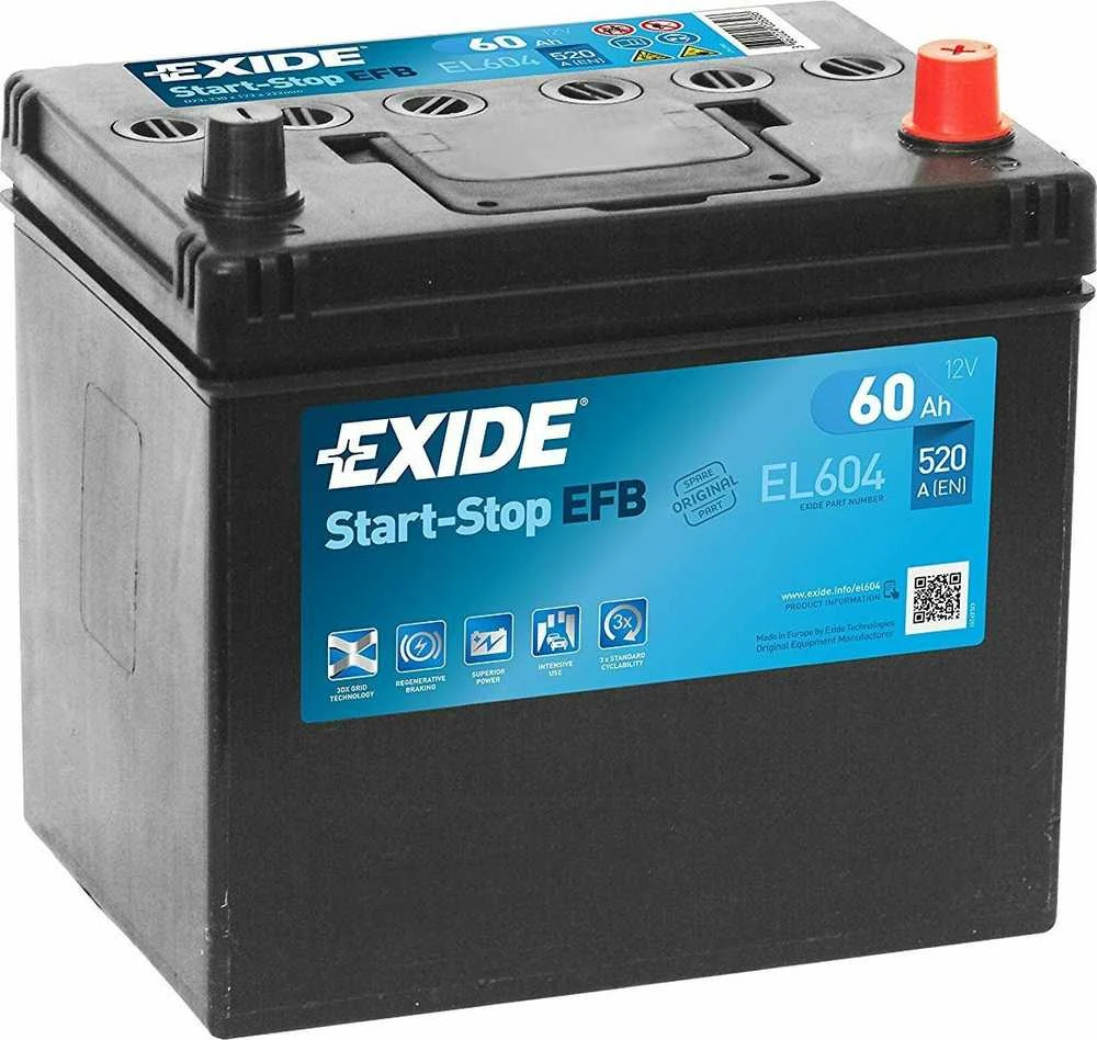 EXIDE EL604 EFB 60Ah 520A (EN) 12V akumuliatorius