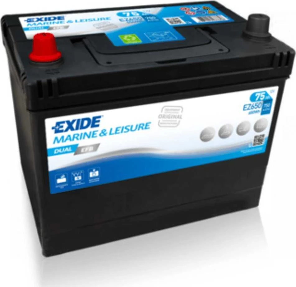 Exit EXIDE EZ650 DUAL EFB 75Ah 750A (EN) 12V akumuliatorius