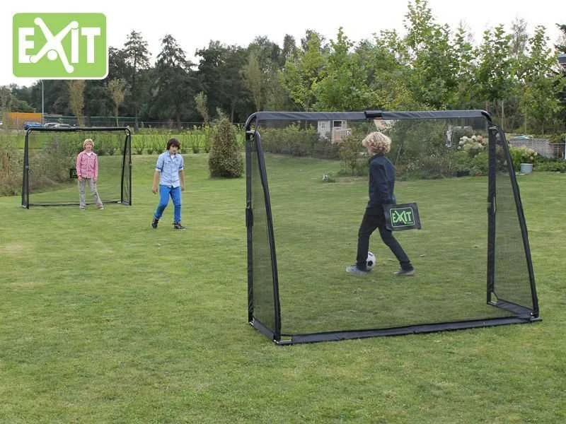 Mobilūs futbolo vartai su atmušimo sienelė Exit Coppa 220x170x80cm