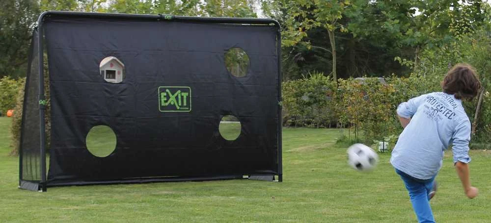 Mobilūs futbolo vartai su atmušimo sienelė Exit Coppa 220x170x80cm