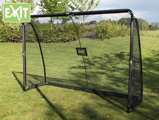 Mobilūs futbolo vartai su atmušimo sienelė Exit Finta 300x200x90cm