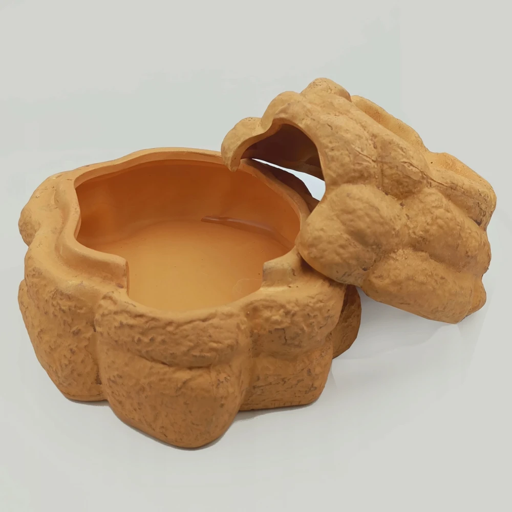 Exo Terra Big Rock, kryjówka su miską, do terrarium, keramikinė, M, 15x18x11 cm, 75 ml
